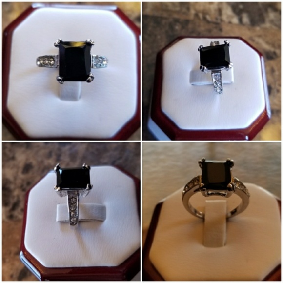 Genuine 3.1ct Black Onyx Ring Size 5 & 6 - Picture 2 of 4